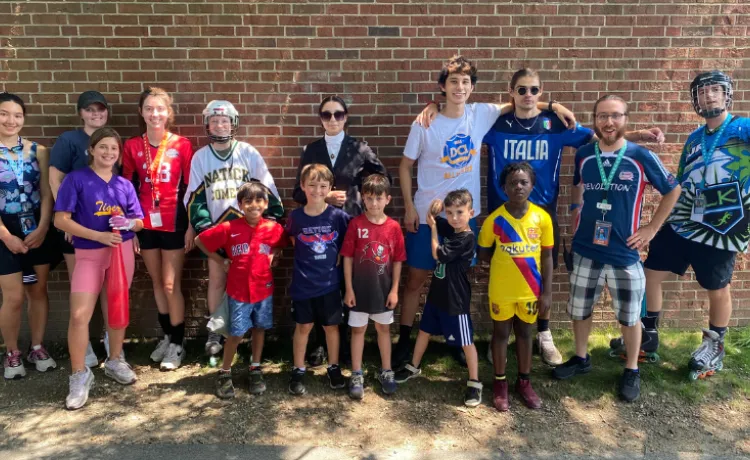 group photo of campers and counselors