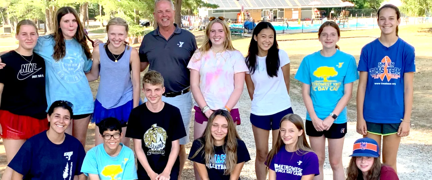 group photo of youth leadership at camp