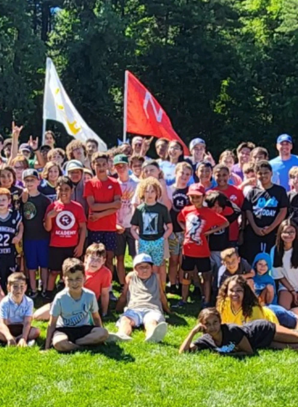 image of large group of kids at camp