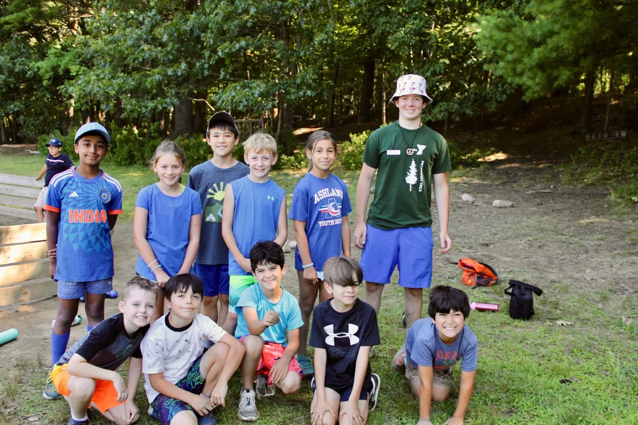 image of group of campers and counselor