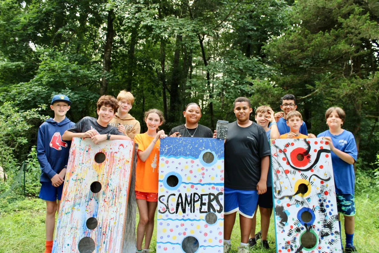 photo of a group of campers