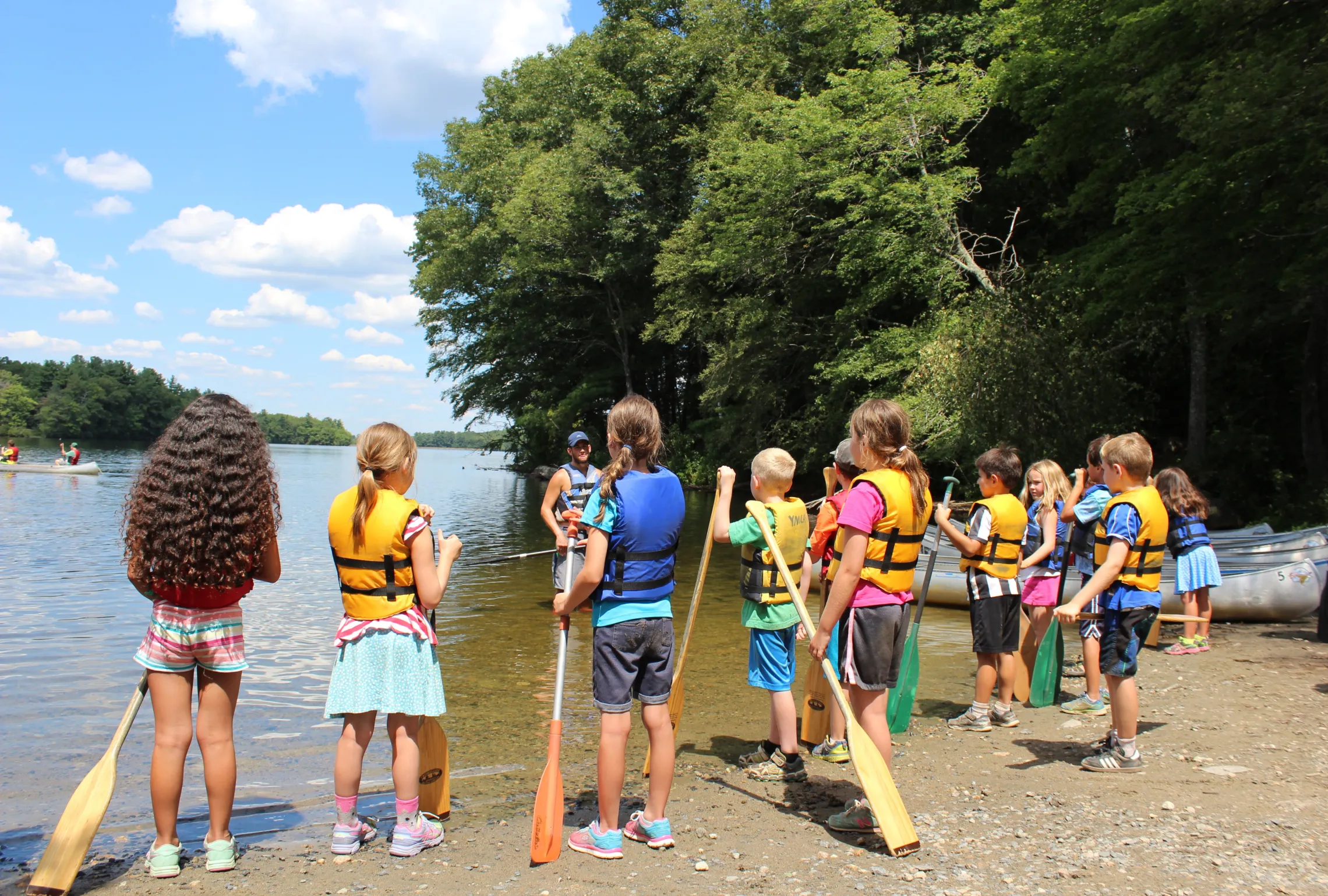 junior campers on the ashland shoreline