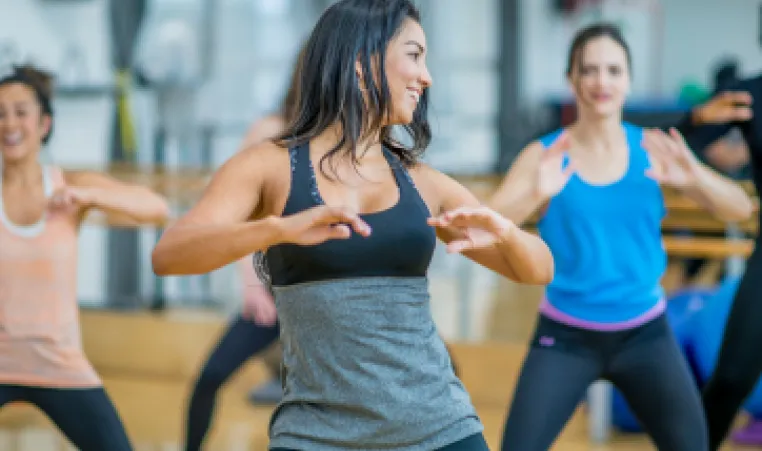 woman dancing in fitness class