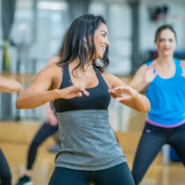 woman dancing in fitness class