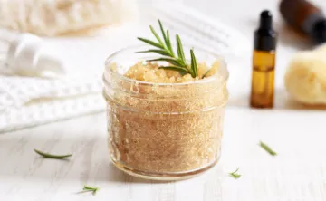 jar of homemade sugar scrub